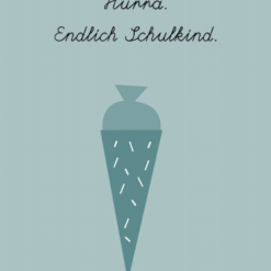 Karte "Hurra. Endlich Schulkind" - Blau
